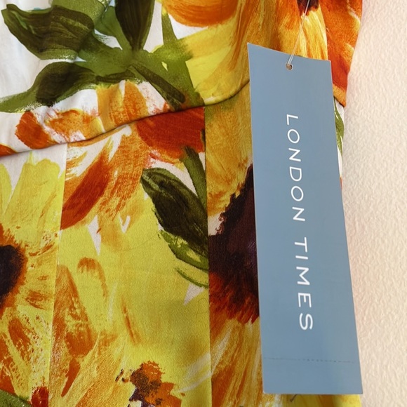 NWT RETRO London Times Women’s SUNFLOWER Sleeveless Summer Dress DREAMY Sz 12